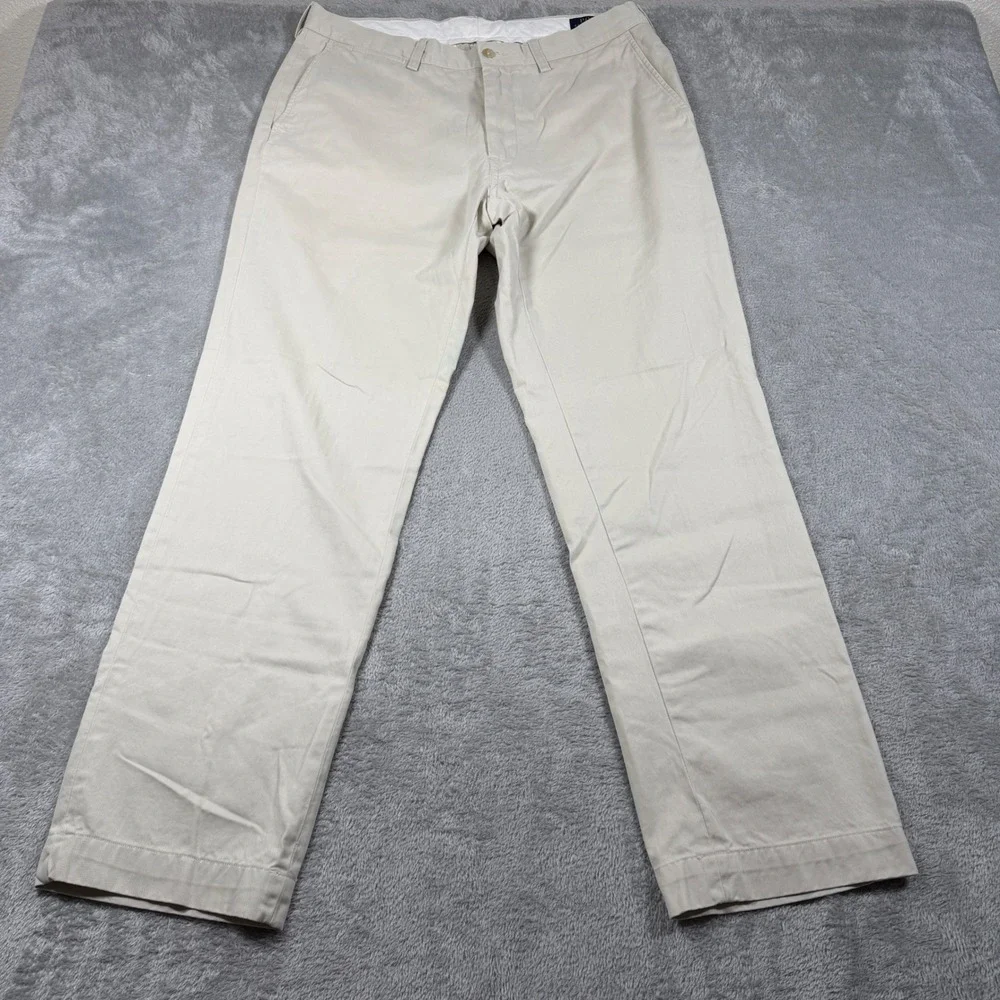 Polo Ralph Lauren Chino Pants Mens 35x32 (Fit 36x31) Beige‎ Straight Leg Cotton
